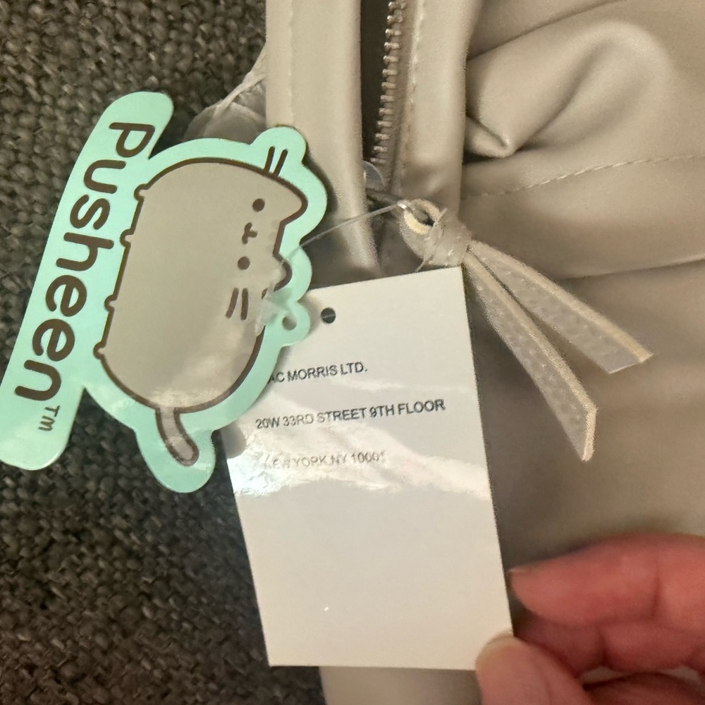 NWT Pusheen Mini Backpack Purse Gray Winking Cat 2018 Faux Leather New With Tags - Picture 8 of 11